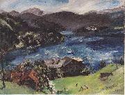 Lovis Corinth Walchensee, Landscape with cattle painting